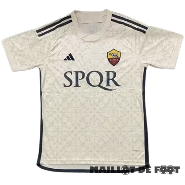 Foot Maillot Pas Cher Thailande Exterieur Maillot As Roma 2023 2024 II Jaune