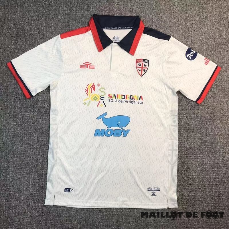 Foot Maillot Pas Cher Thailande Exterieur Maillot Cagliari Calcio 2023 2024 Blanc