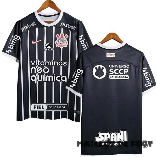 Foot Maillot Pas Cher Thailande Exterieur Maillot Corinthians Paulista 2023 2024 Noir Blanc