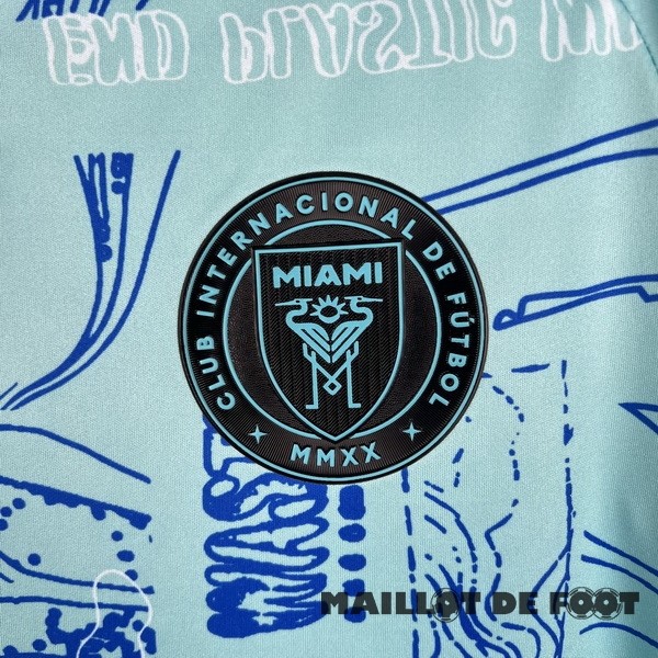 Foot Maillot Pas Cher Thailande Spécial Maillot Inter Miami 2023 2024 Bleu Vert