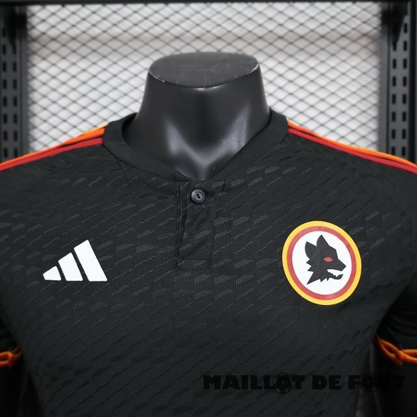 Foot Maillot Pas Cher Thailande Third Joueurs Maillot As Roma 2023 2024 Noir