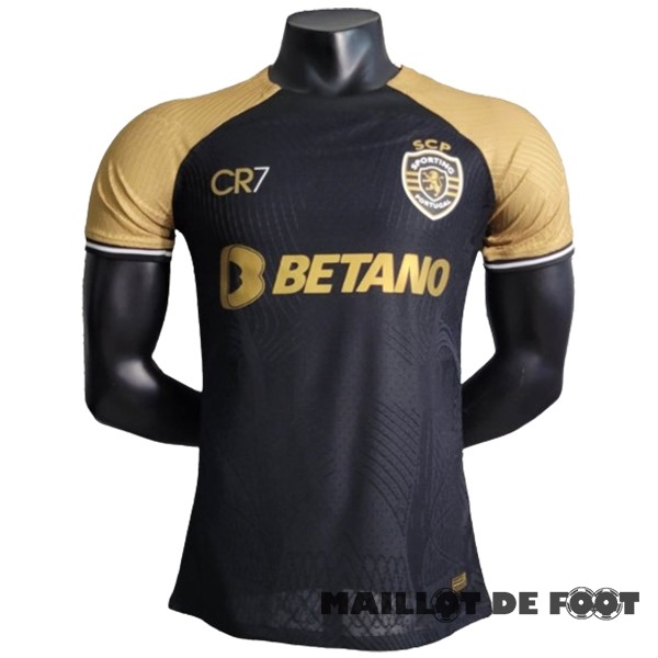 Foot Maillot Pas Cher Thailande Third Joueurs Maillot Lisboa 2023 2024 Noir Jaune