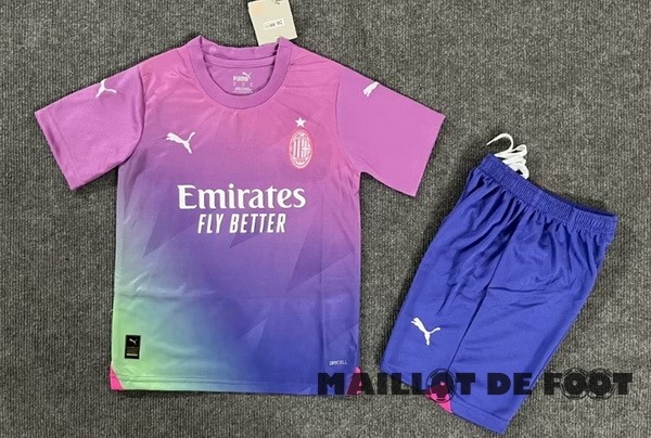 Foot Maillot Pas Cher Third Conjunto De Enfant AC Milan 2023 2024 Rose Bleu