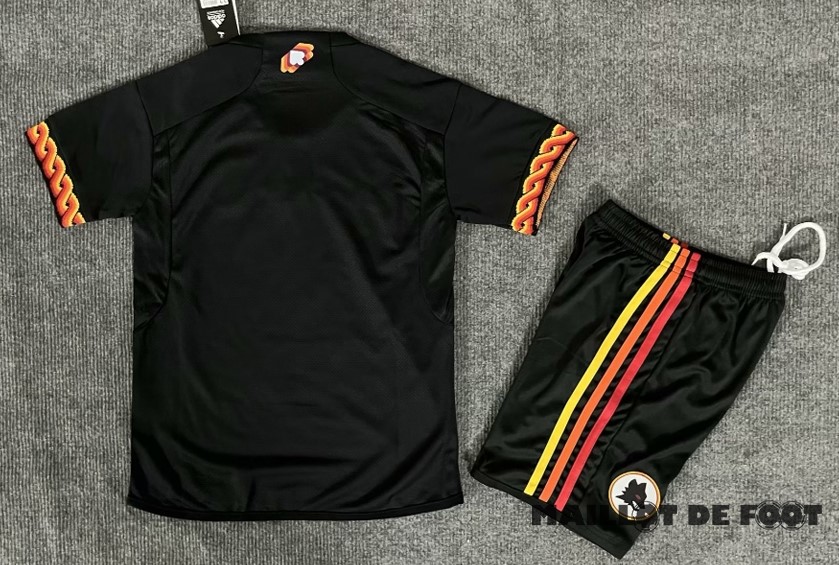 Foot Maillot Pas Cher Third Conjunto De Enfant As Roma 2023 2024 Noir