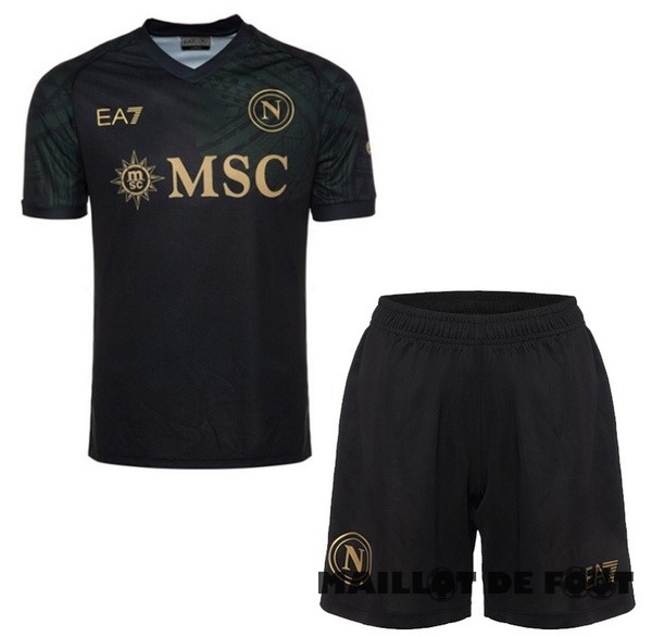 Foot Maillot Pas Cher Third Conjunto De Enfant Napoli 2023 2024 Noir