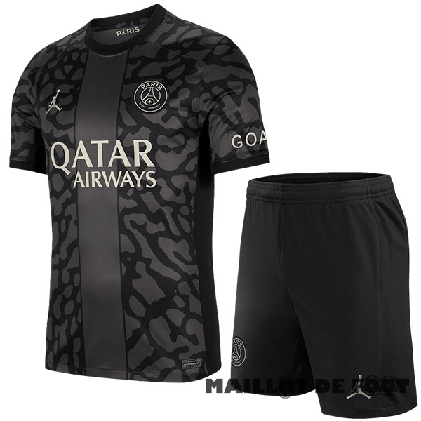 Foot Maillot Pas Cher Third Conjunto De Enfant Paris Saint Germain 2023 2024 Noir Gris