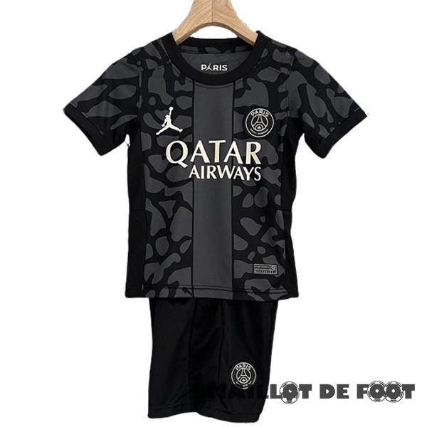Foot Maillot Pas Cher Third Conjunto De Enfant Paris Saint Germain 2023 2024 Noir Gris