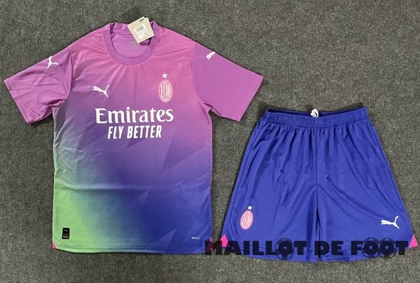 Foot Maillot Pas Cher Third Conjunto De Homme AC Milan 2023 2024 Rose Bleu