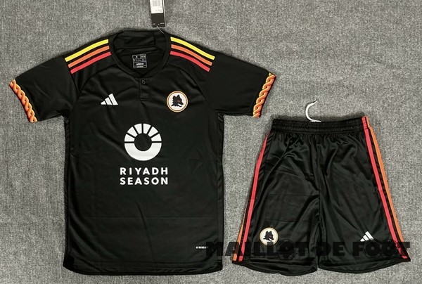 Foot Maillot Pas Cher Third Conjunto De Homme As Roma 2023 2024 Noir