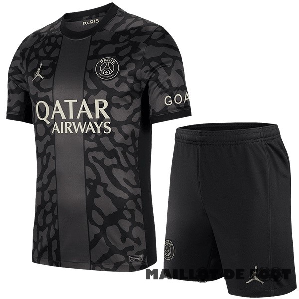 Foot Maillot Pas Cher Third Conjunto De Homme Paris Saint Germain 2023 2024 Noir Gris