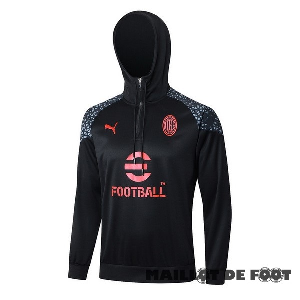 Foot Maillot Pas Cher Veste Con Capucha AC Milan 2023 2024 Noir Rouge