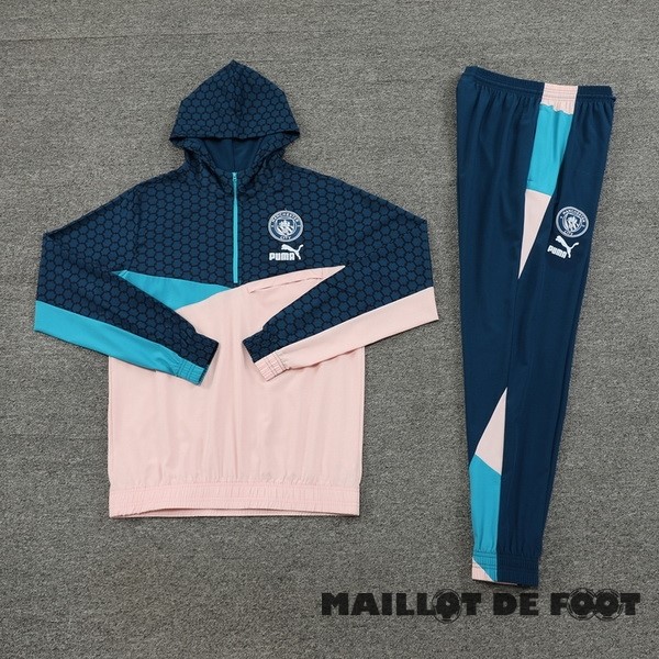 Foot Maillot Pas Cher Veste Con Capucha Manchester City 2023 2024 Bleu Marine Rose