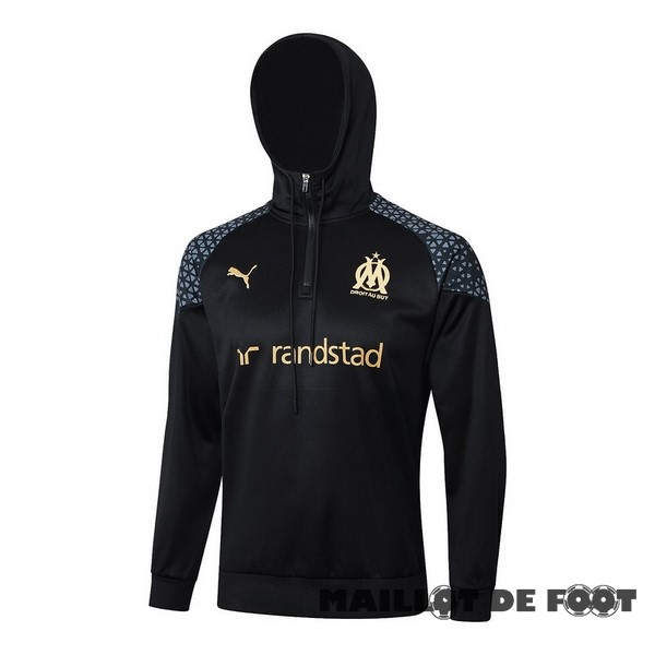 Foot Maillot Pas Cher Veste Con Capucha Marsella 2023 2024 Noir Gris