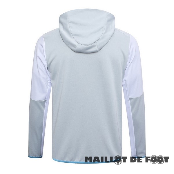 Foot Maillot Pas Cher Veste Con Capucha Nike 2023 Blanc Gris Bleu
