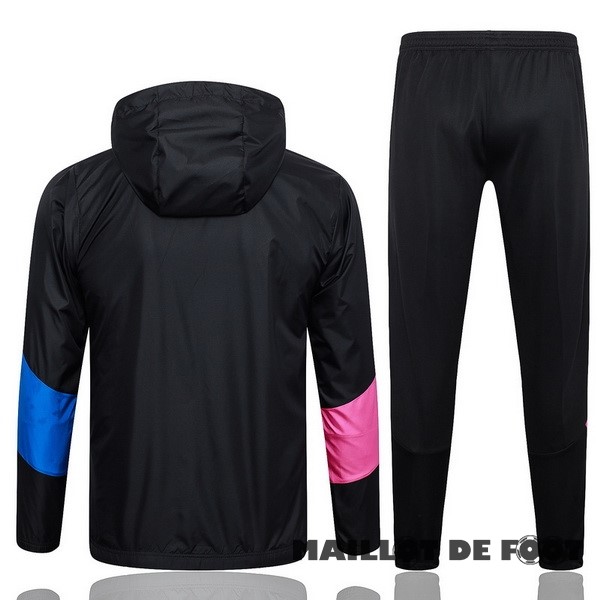 Foot Maillot Pas Cher Conjunto Completo Coupe Vent AC Milan 2023 2024 Noir Rose Bleu