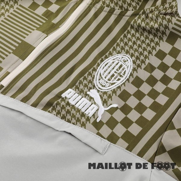 Foot Maillot Pas Cher Conjunto Completo Coupe Vent AC Milan 2023 2024 Vert Gris
