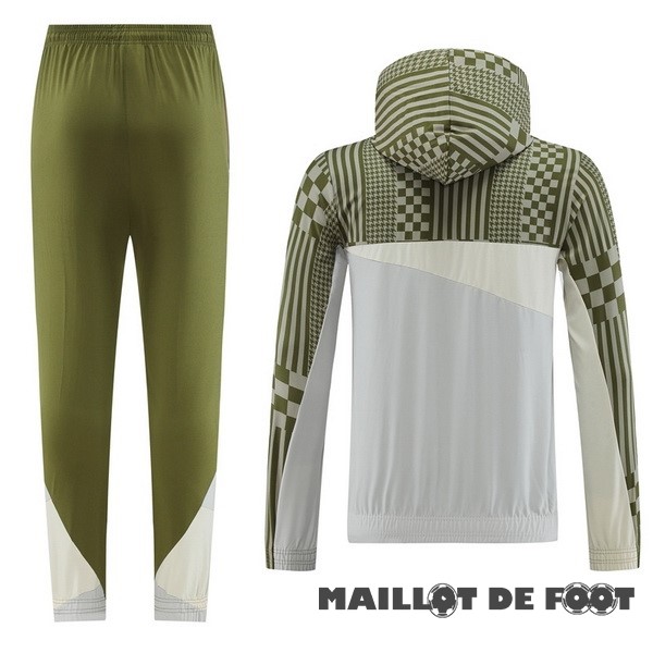 Foot Maillot Pas Cher Conjunto Completo Coupe Vent AC Milan 2023 2024 Vert Gris