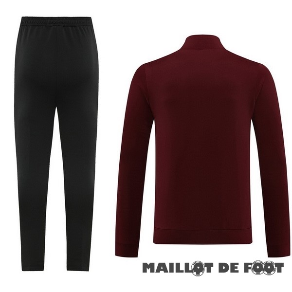 Foot Maillot Pas Cher Conjunto Completo Ropa Deportiva Con Cremallera Larga AS Roma 2023 2024 Rouge Noir
