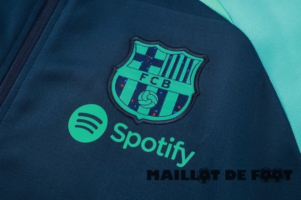 Foot Maillot Pas Cher Conjunto Completo Ropa Deportiva Con Cremallera Larga Barcelona 2023 2024 Bleu Marine Vert