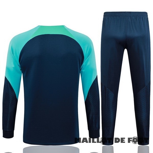 Foot Maillot Pas Cher Conjunto Completo Ropa Deportiva Con Cremallera Larga Barcelona 2023 2024 Bleu Marine Vert
