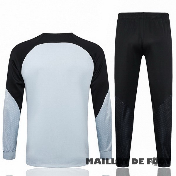 Foot Maillot Pas Cher Conjunto Completo Ropa Deportiva Con Cremallera Larga Barcelona 2023 2024 Gris Noir