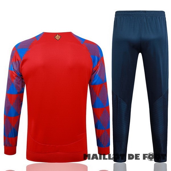 Foot Maillot Pas Cher Conjunto Completo Ropa Deportiva Con Cremallera Larga Barcelona 2023 2024 Rouge Bleu
