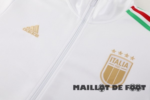Foot Maillot Pas Cher Conjunto Completo Ropa Deportiva Con Cremallera Larga Italie 2024 Blanc Bleu