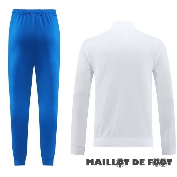 Foot Maillot Pas Cher Conjunto Completo Ropa Deportiva Con Cremallera Larga Italie 2024 Blanc Bleu