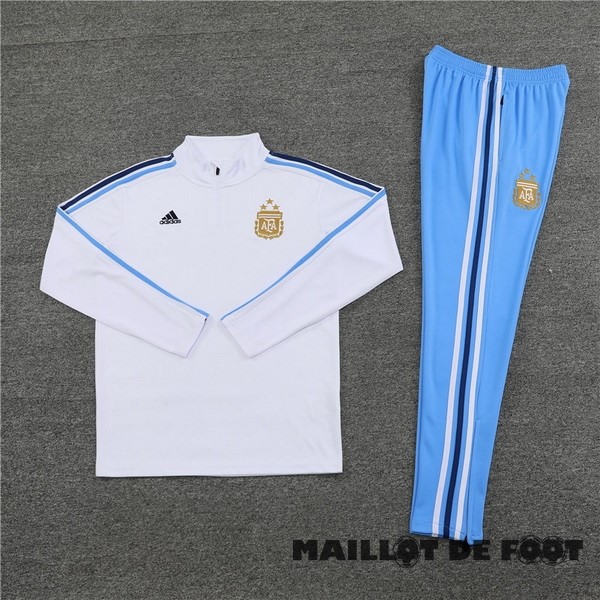 Foot Maillot Pas Cher Conjunto Completo Sudadera Entrainement Argentine 2023 Blanc Bleu