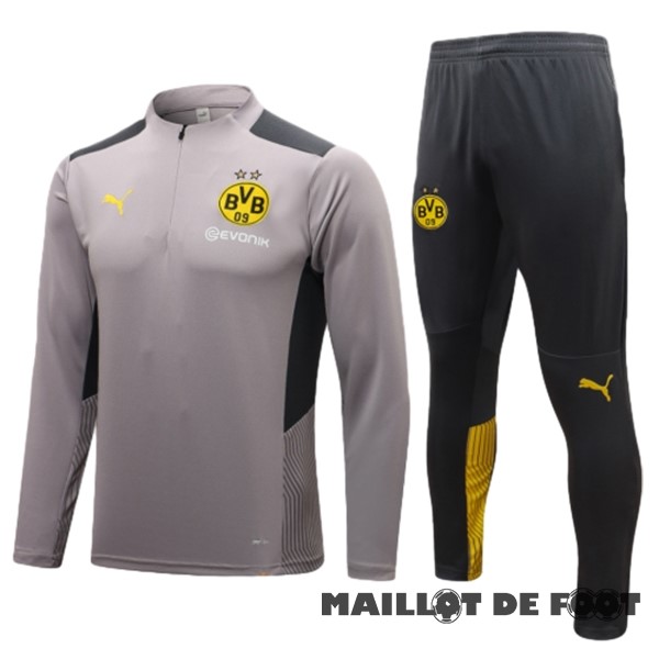 Foot Maillot Pas Cher Conjunto Completo Sudadera Entrainement Enfant Borussia Dortmund 2023 2024 Gris