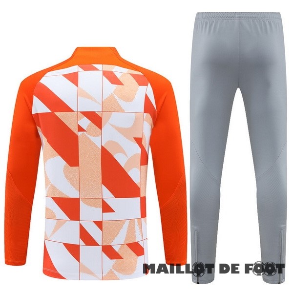 Foot Maillot Pas Cher Conjunto Completo Sudadera Entrainement Enfant Inter Milán 2023 2024 Orange Gris