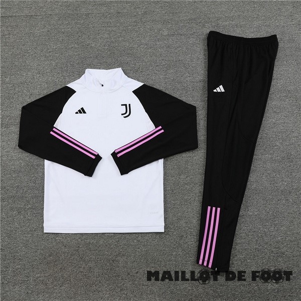 Foot Maillot Pas Cher Conjunto Completo Sudadera Entrainement Enfant Juventus 2023 2024 Blanc I Noir Rose