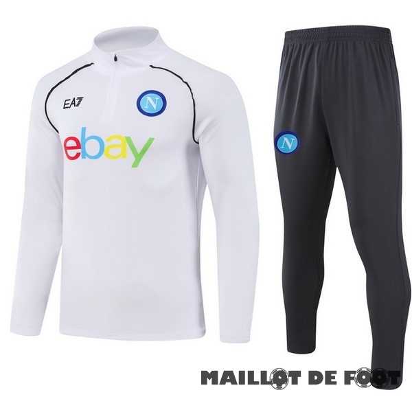 Foot Maillot Pas Cher Conjunto Completo Sudadera Entrainement Enfant Napoli 2023 2024 Blanc Gris