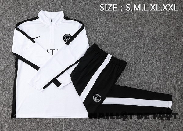 Foot Maillot Pas Cher Conjunto Completo Sudadera Entrainement Paris Saint Germain 2023 2024 Blanc Noir