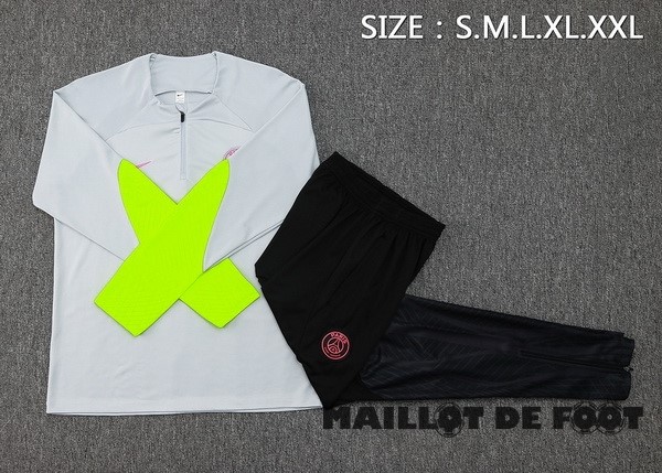 Foot Maillot Pas Cher Conjunto Completo Sudadera Entrainement Paris Saint Germain 2023 2024 Gris Vert Noir