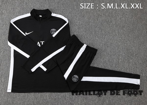 Foot Maillot Pas Cher Conjunto Completo Sudadera Entrainement Paris Saint Germain 2023 2024 Noir Blanc