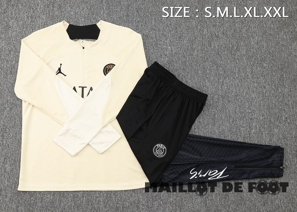 Foot Maillot Pas Cher Conjunto Completo Sudadera Joueurs Entrainement Paris Saint Germain 2023 2024 Jaune Noir