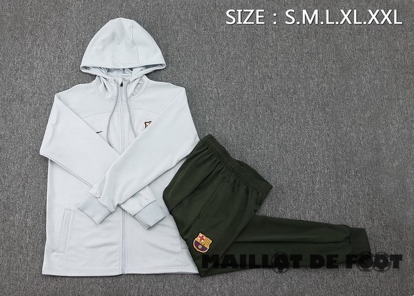 Foot Maillot Pas Cher Conjunto Completo Veste Con Capucha Barcelona 2023 2024 Gris Clair
