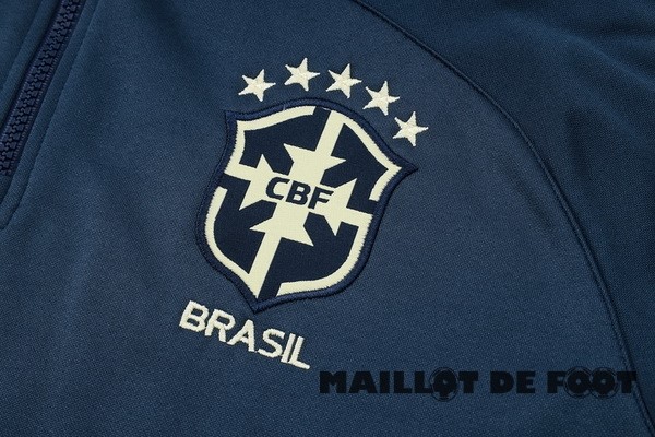 Foot Maillot Pas Cher Conjunto Completo Veste Con Capucha Brésil 2023 Bleu Marine