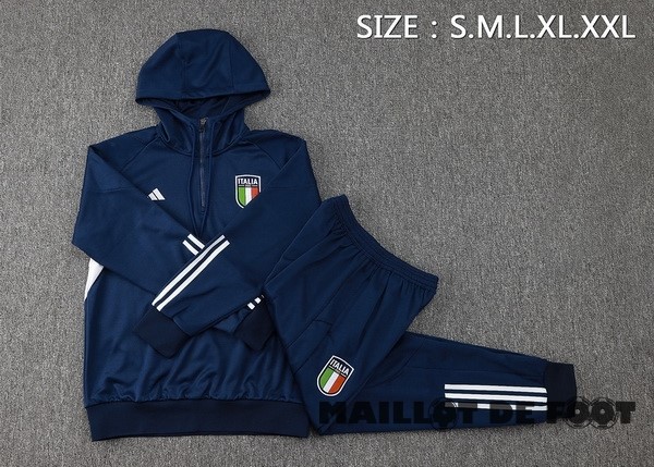 Foot Maillot Pas Cher Conjunto Completo Veste Con Capucha Italie 2023 Bleu Marine Blanc