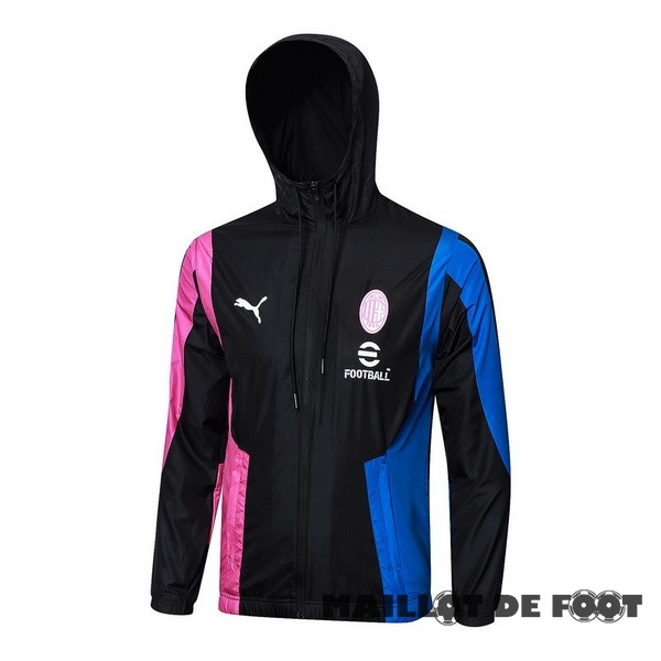 Foot Maillot Pas Cher Coupe Vent AC Milan 2023 2024 Noir Rose Bleu
