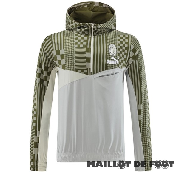 Foot Maillot Pas Cher Coupe Vent AC Milan 2023 2024 Vert Gris