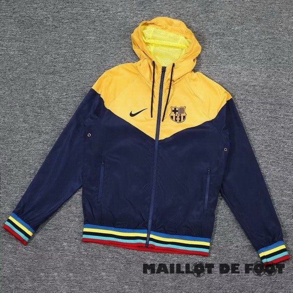 Foot Maillot Pas Cher Coupe Vent Barcelona 2023 2024 Jaune Bleu Marine