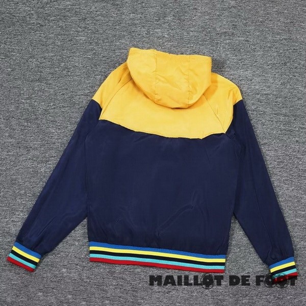 Foot Maillot Pas Cher Coupe Vent Barcelona 2023 2024 Jaune Bleu Marine