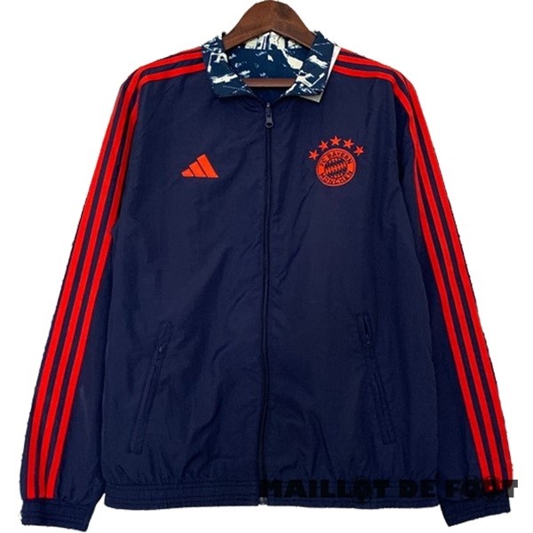 Foot Maillot Pas Cher Coupe Vent Bayern Múnich 2023 2024 Bleu Marine Rouge