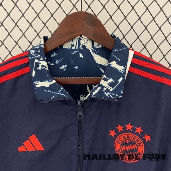 Foot Maillot Pas Cher Coupe Vent Bayern Múnich 2023 2024 Bleu Marine Rouge