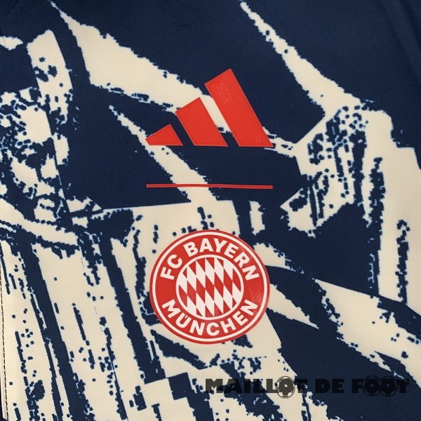 Foot Maillot Pas Cher Coupe Vent Bayern Múnich 2023 2024 Bleu Marine Rouge