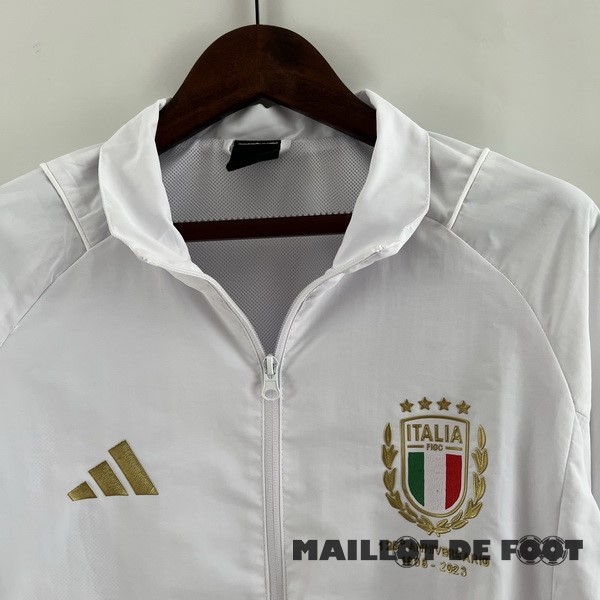 Foot Maillot Pas Cher Coupe Vent Italie 2023 Blanc Jaune