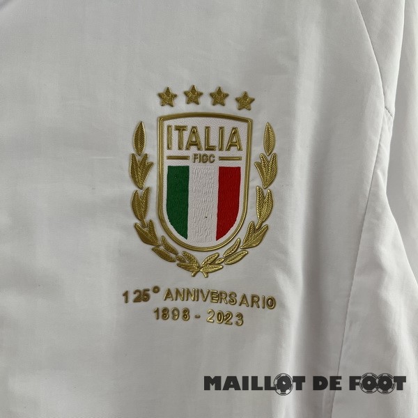 Foot Maillot Pas Cher Coupe Vent Italie 2023 Blanc Jaune