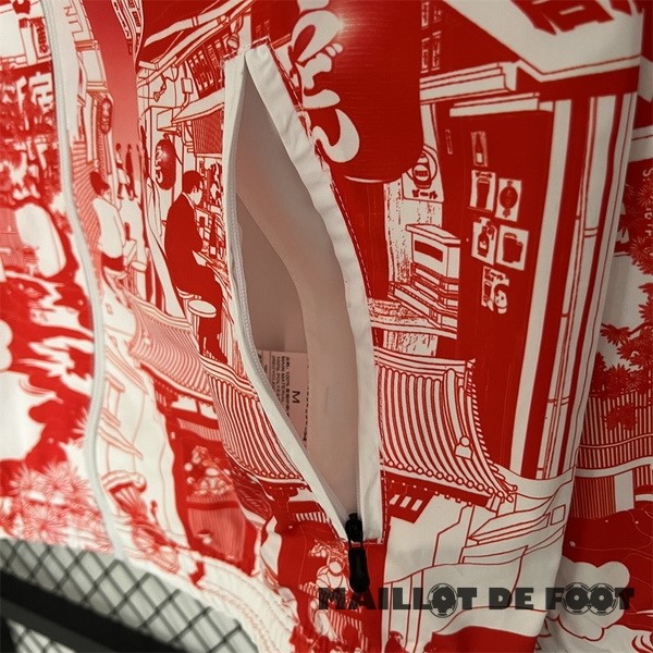 Foot Maillot Pas Cher Coupe Vent Japon 2024 Rouge Noir